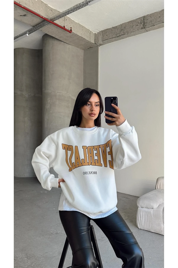 Everlast Baskı Sweat Beyaz - Beyaz