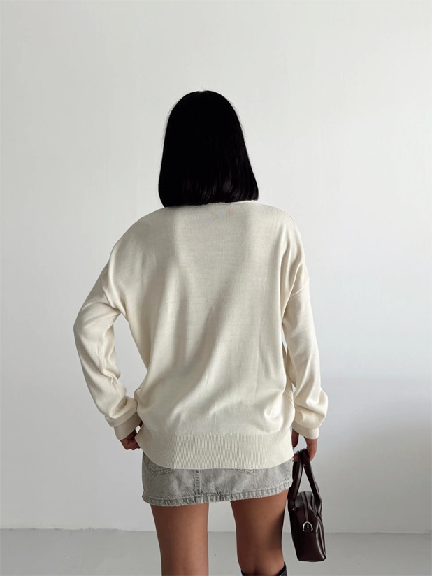 Sirena Cepli Triko Hırka Ekru - Ekru