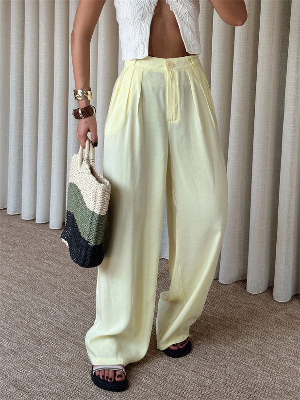 Modal Üç Pile Palazzo  - Sarı