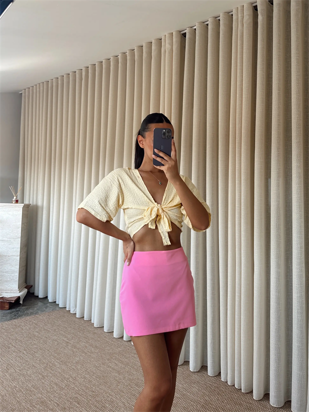 Klasik Mini Etek - Pembe