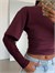 Oturtmalı Kolları Dantel Basic T-shirt - Mürdüm