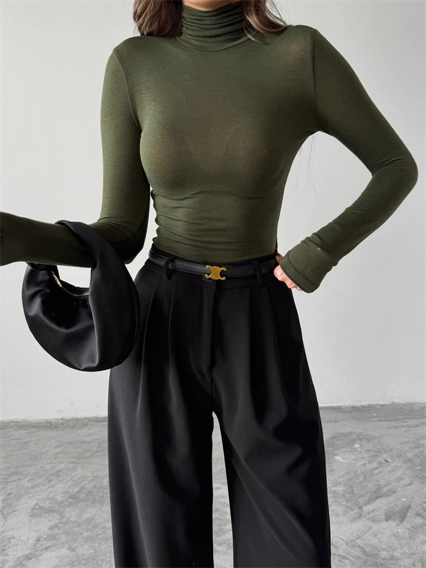 Balıkçı Transparan Bluz - Haki