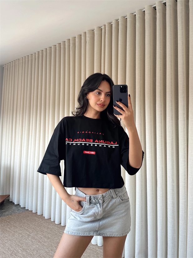 Laguna Beach Crop Basic - Siyah