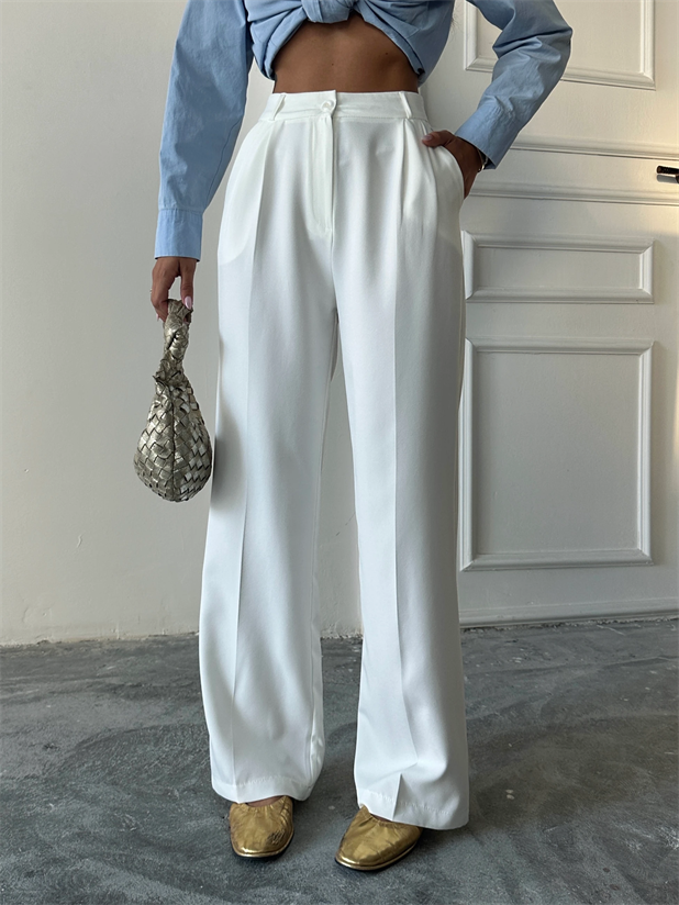 My Palazzo Kumaş Pantolon - Beyaz