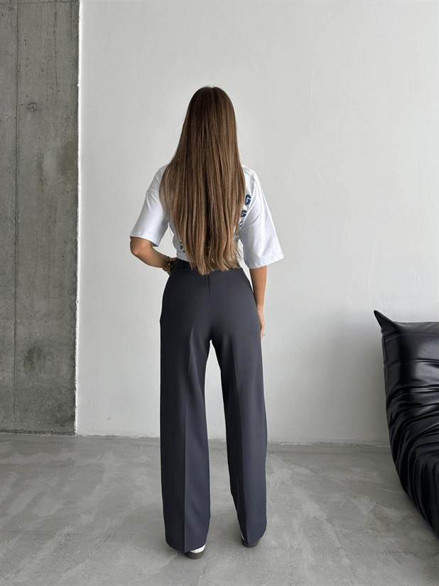 My Palazzo Kumaş Pantolon - Füme