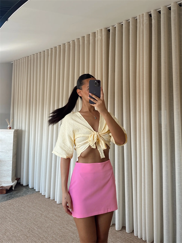 Klasik Mini Etek - Pembe