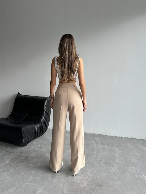 Elicia Line Pileli Palazzo Bej - Bej