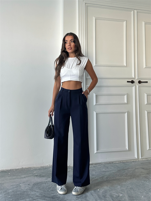 My Palazzo Kumaş Pantolon - Lacivert