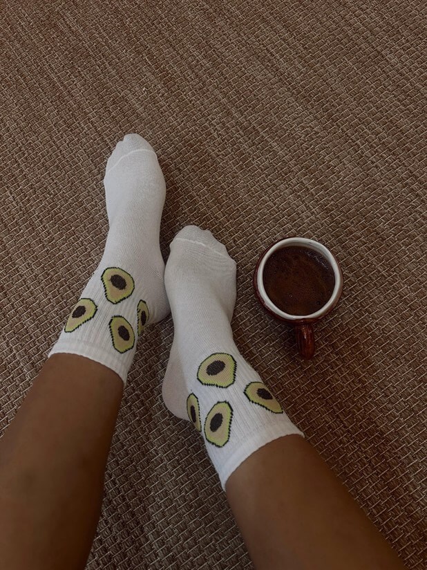 Meyve Baskılı Çorap - Avakado Desenli