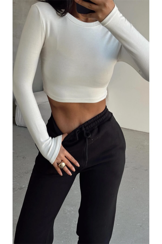 Bel Lastik Jogger Eşofman Siyah - Siyah