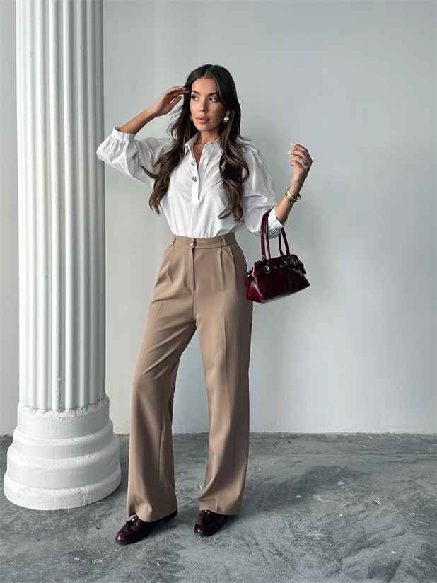 My Palazzo Kumaş Pantolon - Vizon