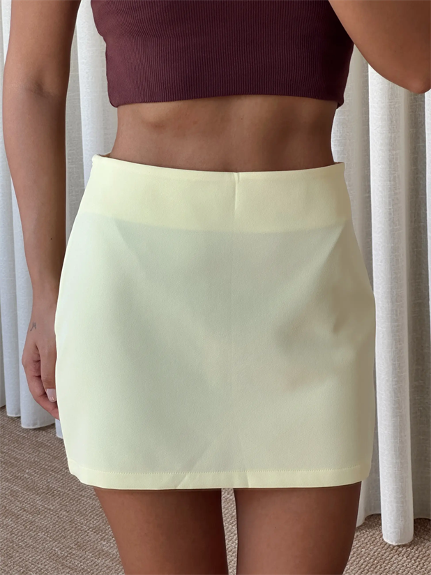 Klasik Mini Etek - Sarı