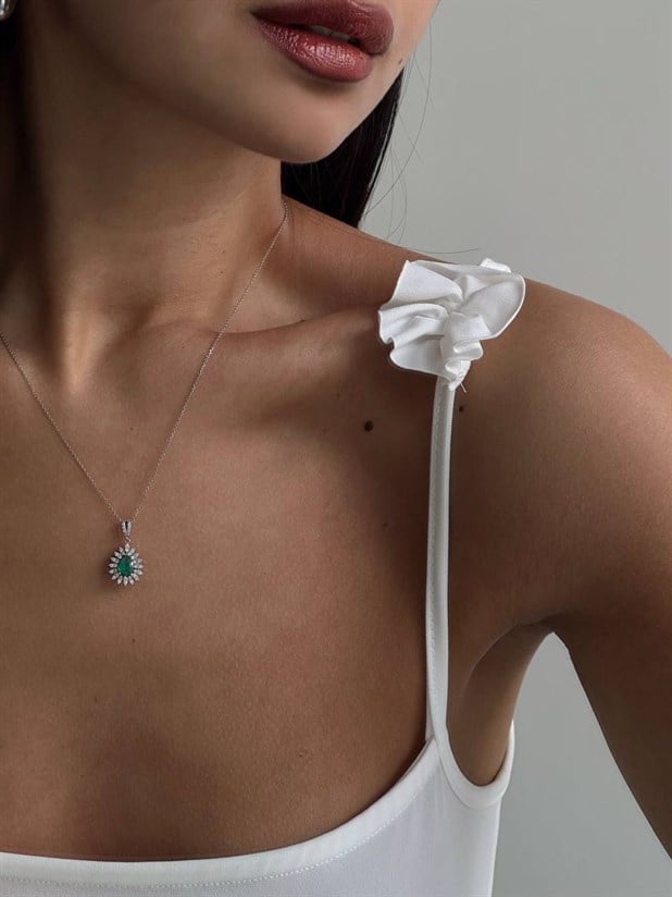 Gül Detaylı Bodysuit - Beyaz