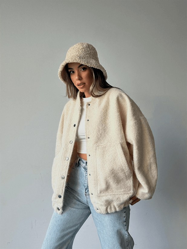 Kırçıllı Kaşe Mont - Taş