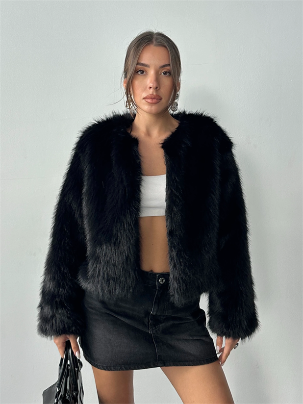 Premium Crop Kürk - Siyah