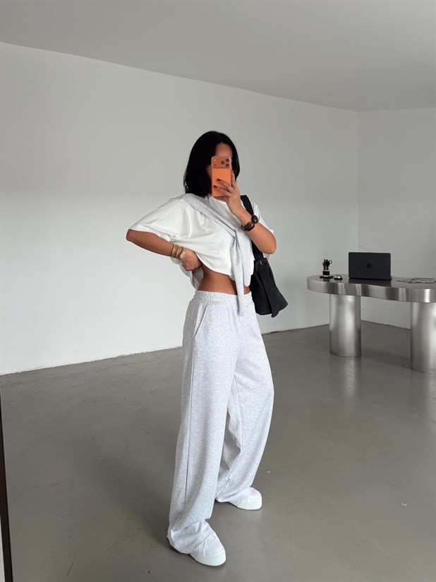 Garnili Modal Takım - Gri