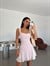 Dantelli Mini Elbise - Pembe
