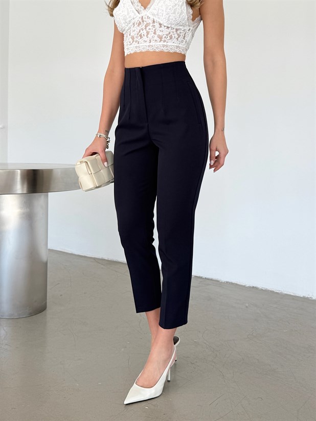 Pensli Dabıl Kumaş Pantolon - Lacivert