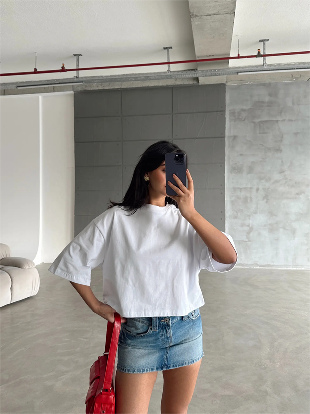Oversize Basic Crop - Ekru