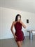 Zincir Detaylı Mini Elbise - Bordo