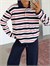Polo Yaka Çizgili Sweatshirt - Lacivert