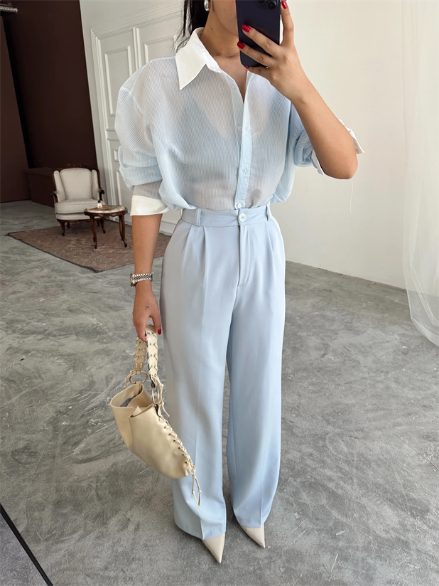 My Palazzo Kumaş Pantolon - Bebe Mavi