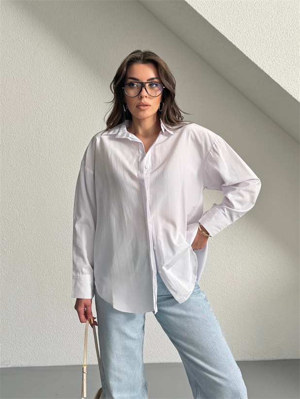 Gizli Patlı Gömlek - Beyaz