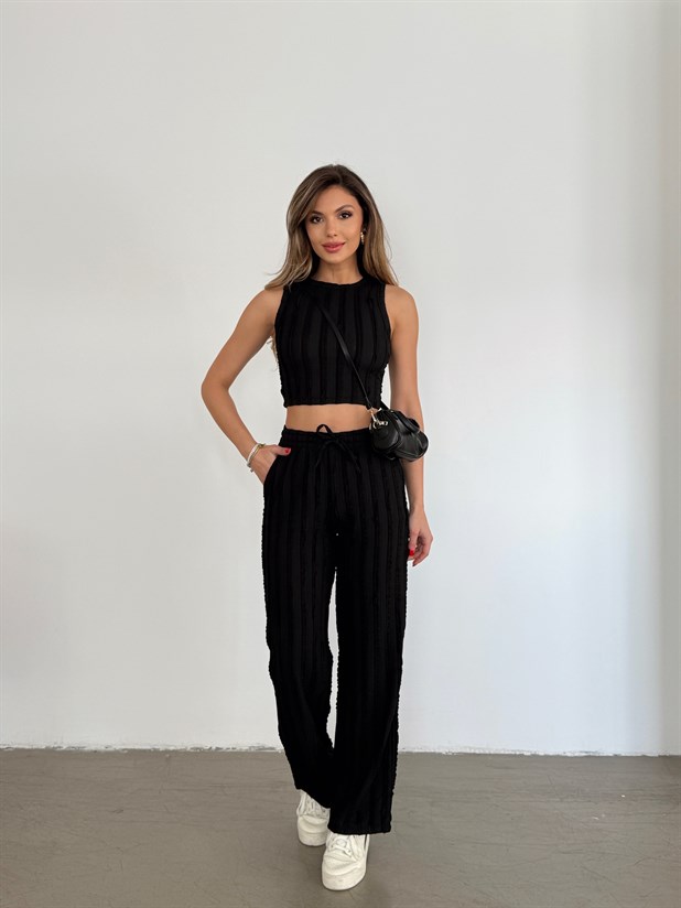 Fırfır Atlet Takım - Siyah