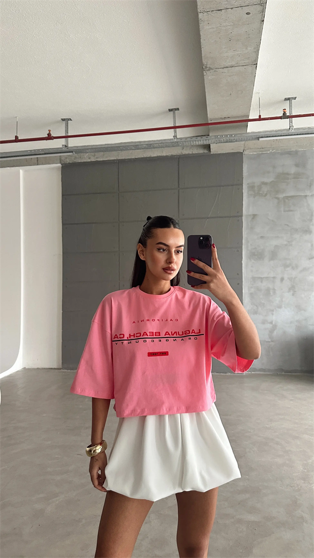 Laguna Beach Crop Basic - Pembe