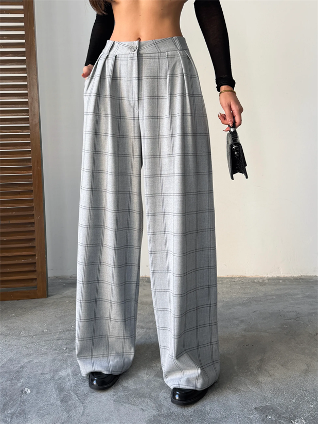 Kareli Palazzo Pantolon  - Gri