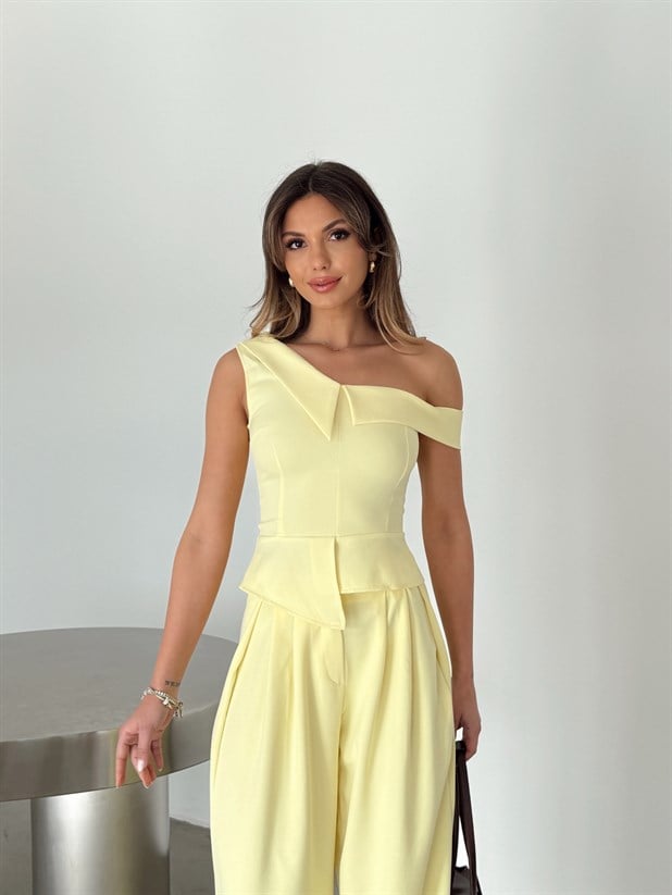 Tek Omuz Büstiyer - Sarı