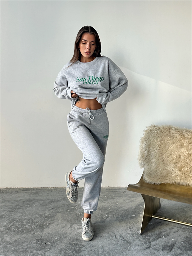 Sandiego Eşofman Takım Gri Melanj - Gri