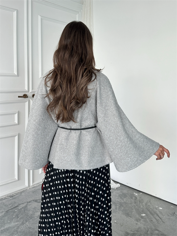 Kırçıllı Kaşe Panço  - Gri