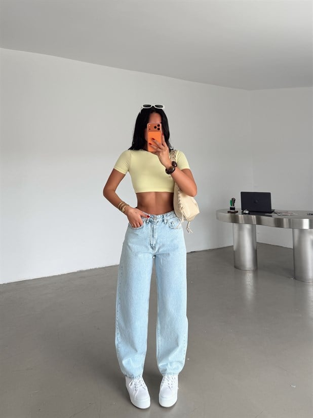 Barrel Fit Jean - Açık Mavi