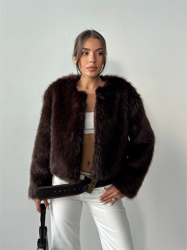 Premium Crop Kürk - Kahve