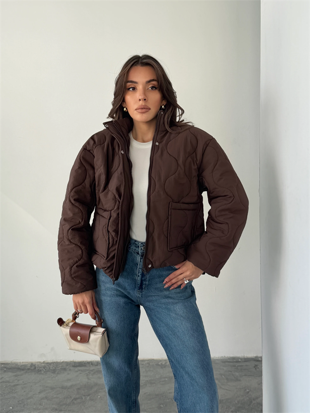 Cepli Kapitone Mont - Kahve