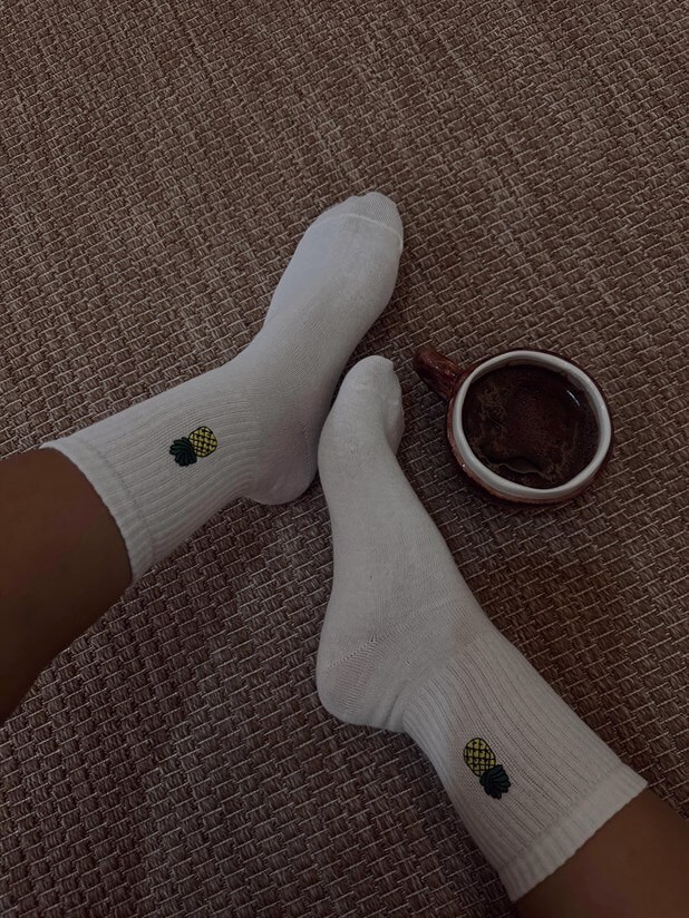 Nakışlı Çorap - Ananas Desenli