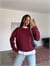 Düz Basic Sweatshırt - Bordo