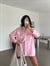 Oversize Şortlu Keten Takım - Pembe