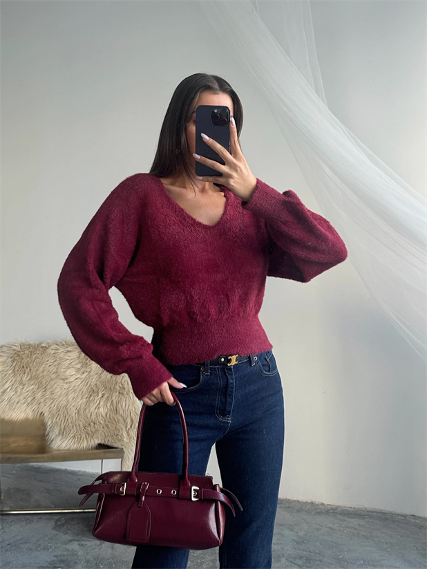 V Yaka Yumoş Kazak - Bordo