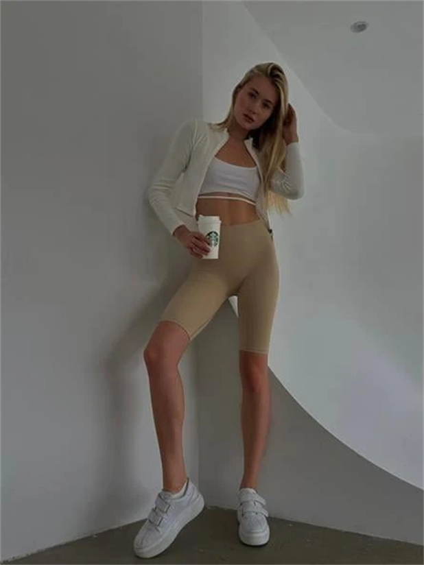 Fitilli Biker Tayt Vizon - Vizon