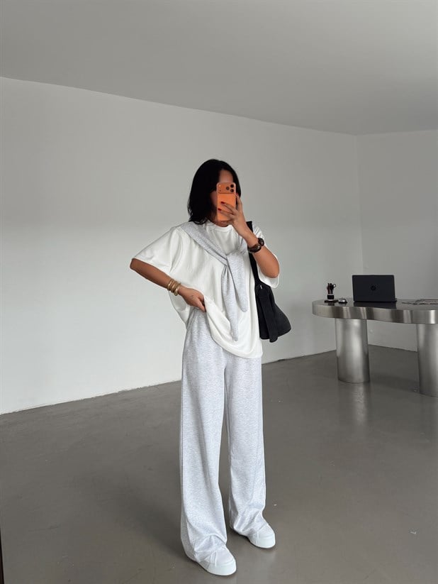 Garnili Modal Takım - Gri