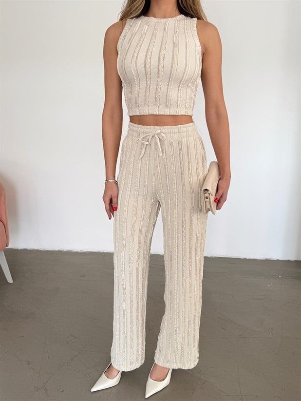 Fırfır Atlet Takım - Bej