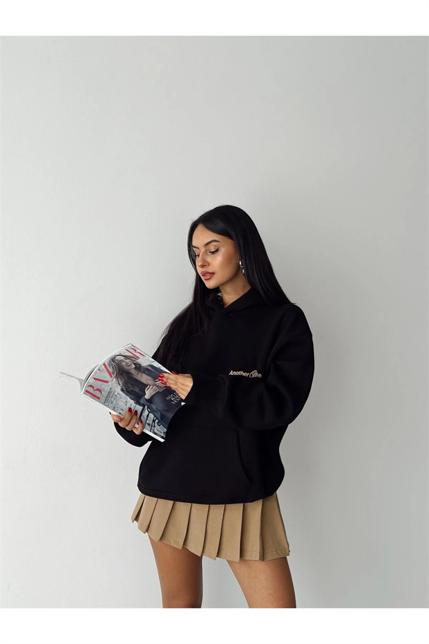 Another Kapüşonlu Sweatshirt Siyah - Siyah