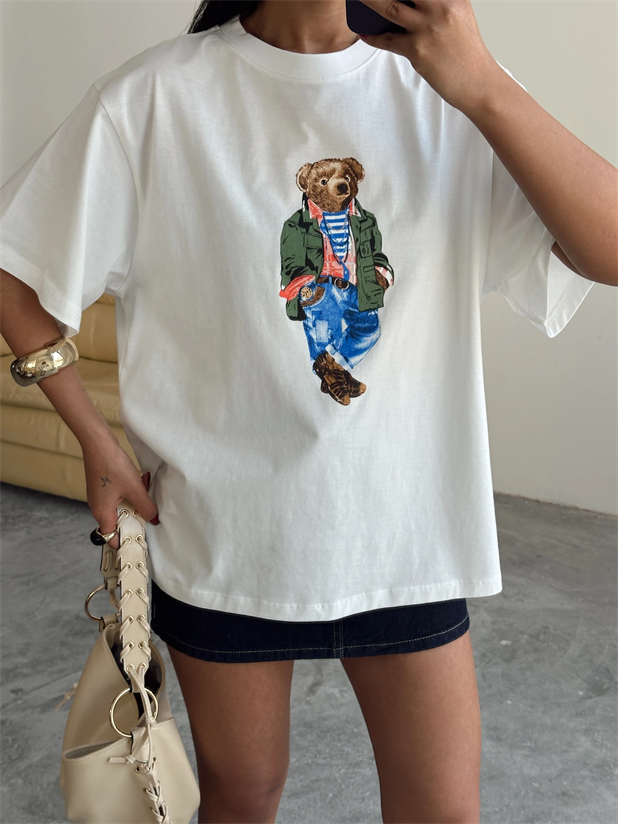 Big Bear Baskı T-shırt - Beyaz
