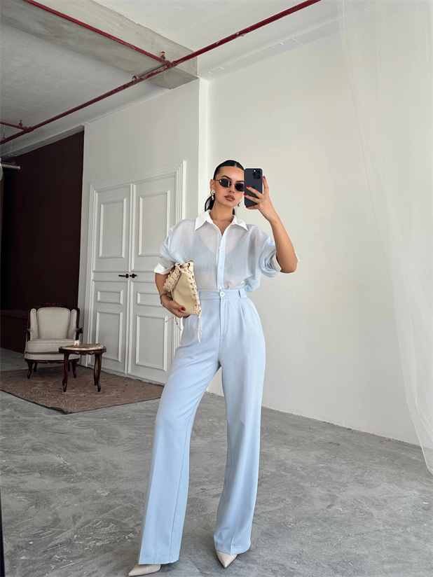 My Palazzo Kumaş Pantolon - Bebe Mavi