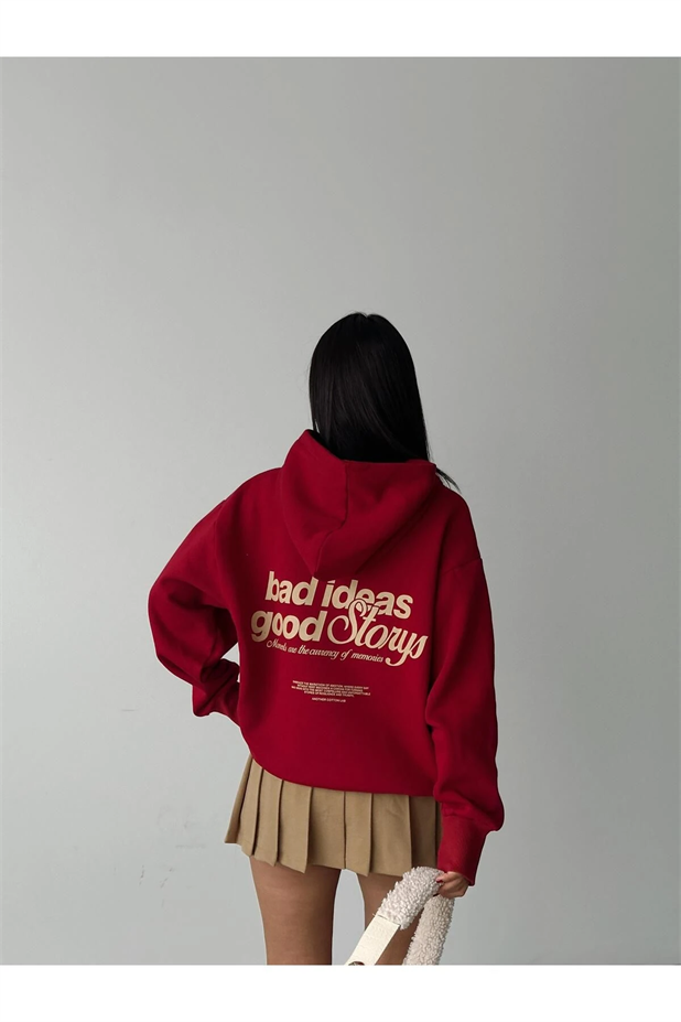 Another Kapüşonlu Sweatshirt Bordo - Bordo