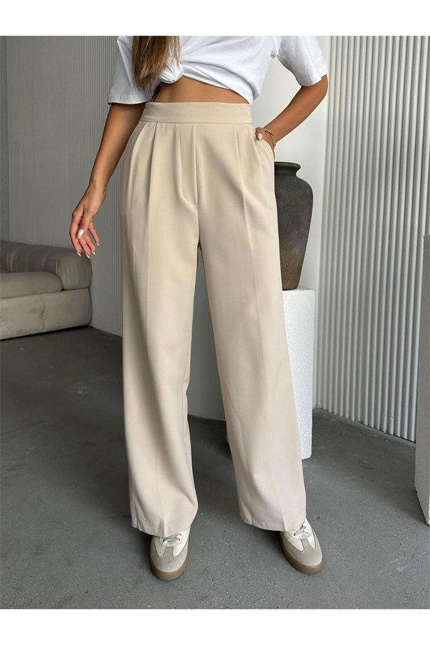 Brendon Palazzo Pantolon Taş - Taş