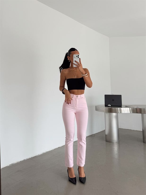 Boyfit Denim Jean - Pembe