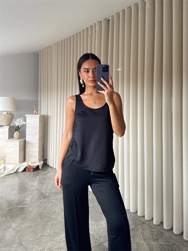 Çimalı Kolsuz Takım - Siyah